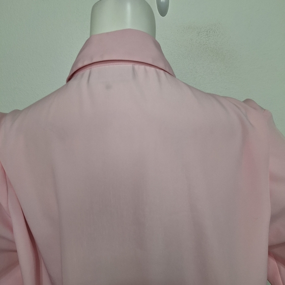 Kathy Che Pink Preppy Coquette 3/4 Sleeve Button Down Shirt Plus Size 14/16W - Picture 8 of 14
